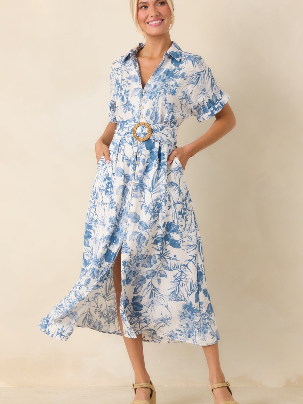Dress Forum Blue and White Botanical Dress
